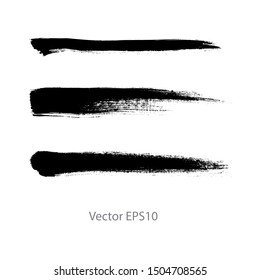 brush strokes watercolor background. Vector black paint