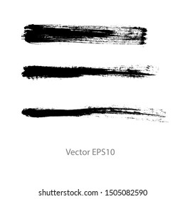 brush strokes watercolor background. Vector black paint