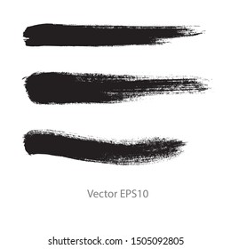 brush strokes watercolor background. Vector black paint