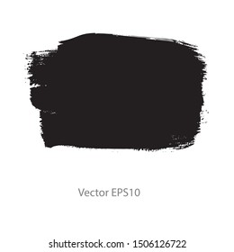 brush strokes watercolor background. Vector black paint