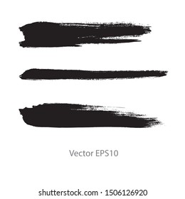 brush strokes watercolor background. Vector black paint