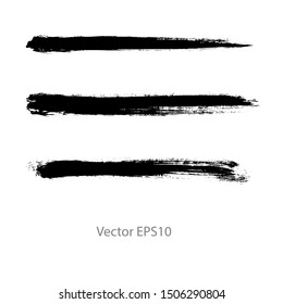 brush strokes watercolor background. Vector black paint