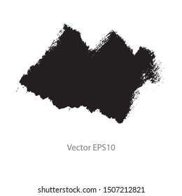 brush strokes watercolor background. Vector black paint