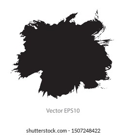brush strokes watercolor background. Vector black paint
