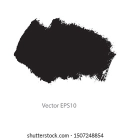 brush strokes watercolor background. Vector black paint