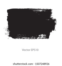 brush strokes watercolor background. Vector black paint