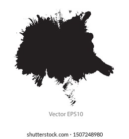 brush strokes watercolor background. Vector black paint