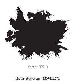 brush strokes watercolor background. Vector black paint