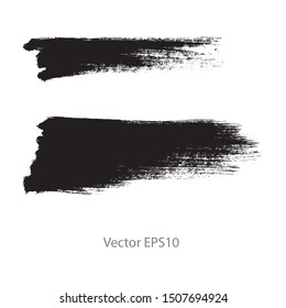 brush strokes watercolor background. Vector black paint