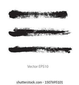 brush strokes watercolor background. Vector black paint