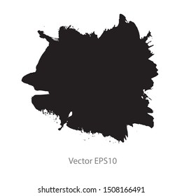 brush strokes watercolor background. Vector black paint