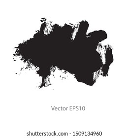 brush strokes watercolor background. Vector black paint