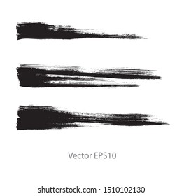 brush strokes watercolor background. Vector black paint