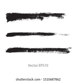 brush strokes watercolor background. Vector black paint