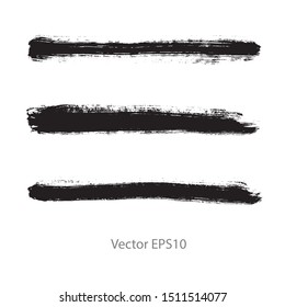 brush strokes watercolor background. Vector black paint