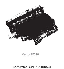 brush strokes watercolor background. Vector black paint