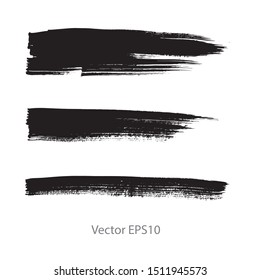 brush strokes watercolor background. Vector black paint
