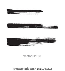 brush strokes watercolor background. Vector black paint