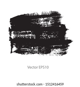 brush strokes watercolor background. Vector black paint