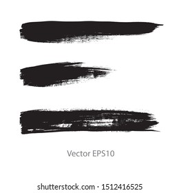 brush strokes watercolor background. Vector black paint