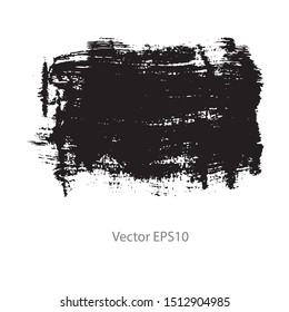 brush strokes watercolor background. Vector black paint
