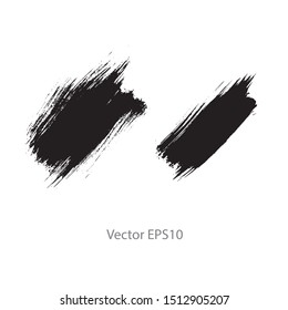 brush strokes watercolor background. Vector black paint