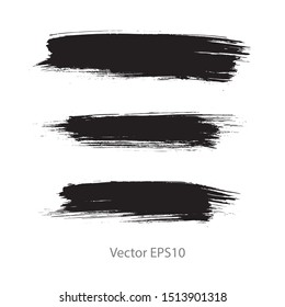brush strokes watercolor background. Vector black paint