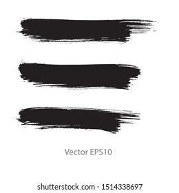 brush strokes watercolor background. Vector black paint