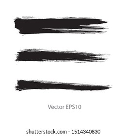 brush strokes watercolor background. Vector black paint