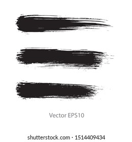 brush strokes watercolor background. Vector black paint