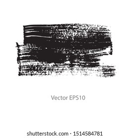 brush strokes watercolor background. Vector black paint