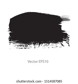 brush strokes watercolor background. Vector black paint
