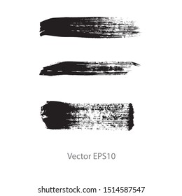 brush strokes watercolor background. Vector black paint