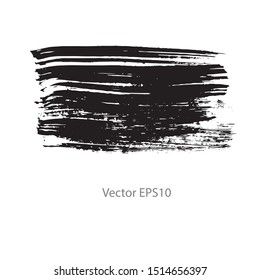 brush strokes watercolor background. Vector black paint