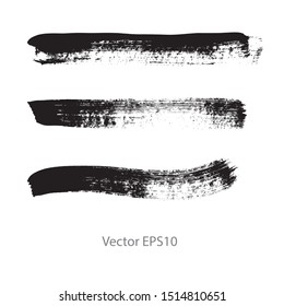 brush strokes watercolor background. Vector black paint