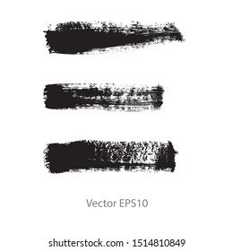 brush strokes watercolor background. Vector black paint