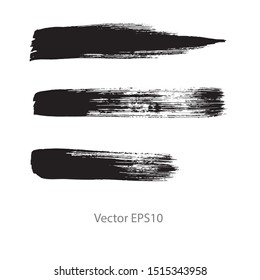 brush strokes watercolor background. Vector black paint