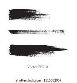 brush strokes watercolor background. Vector black paint