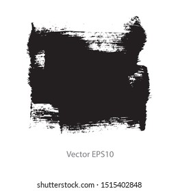 brush strokes watercolor background. Vector black paint