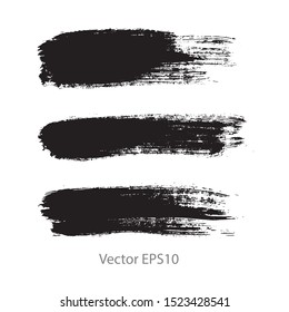 brush strokes watercolor background. Vector black paint