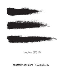 brush strokes watercolor background. Vector black paint