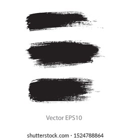 brush strokes watercolor background. Vector black paint