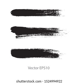 brush strokes watercolor background. Vector black paint
