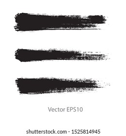 brush strokes watercolor background. Vector black paint