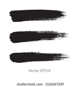 brush strokes watercolor background. Vector black paint