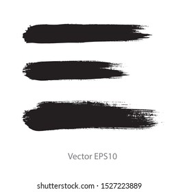 brush strokes watercolor background. Vector black paint