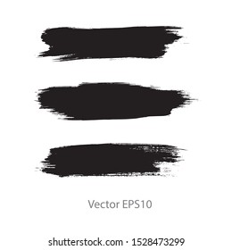 brush strokes watercolor background. Vector black paint