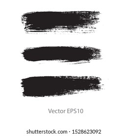 brush strokes watercolor background. Vector black paint