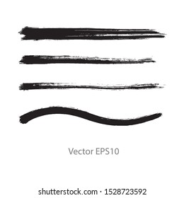 brush strokes watercolor background. Vector black paint