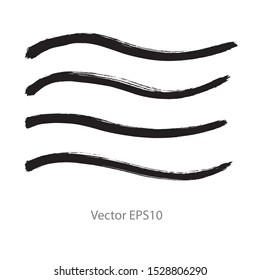 brush strokes watercolor background. Vector black paint